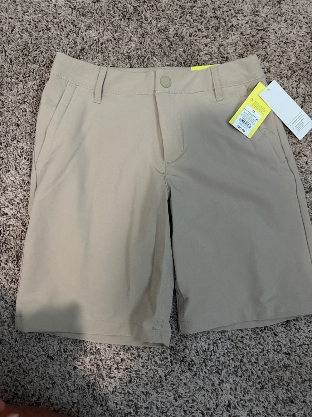 Boys Golf Performance Stretch Shorts - Beige